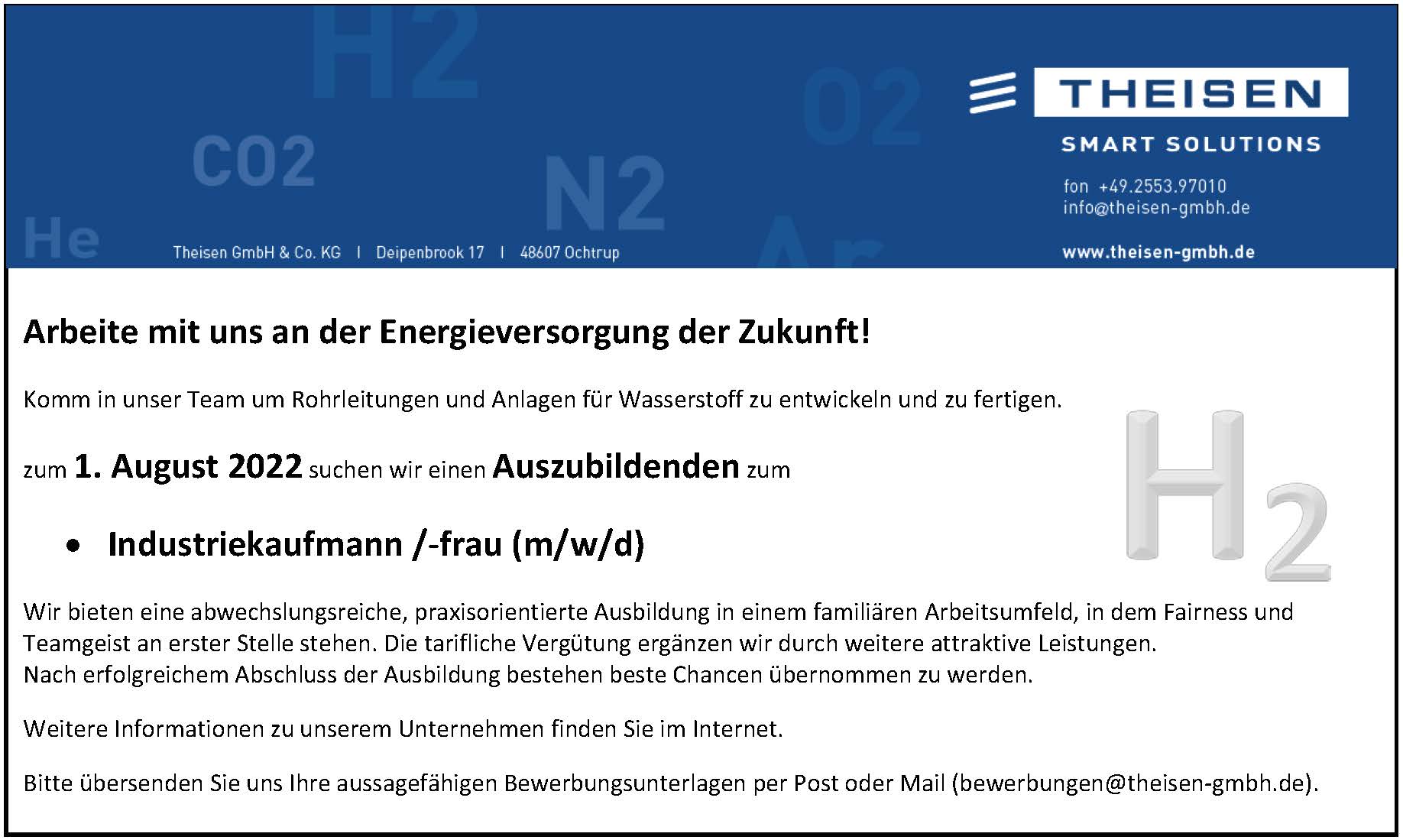 Jobs / Ausbildungsstellen Theisen GmbH & Co. KG